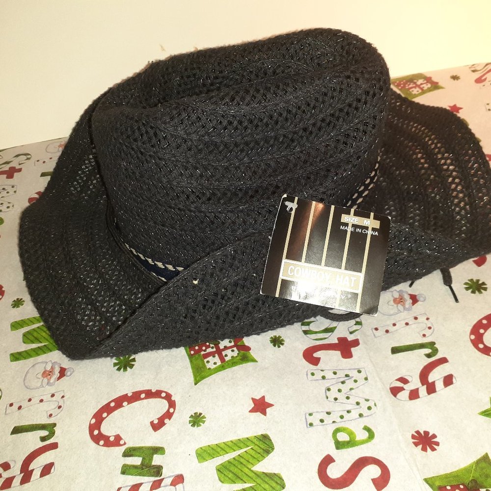 Womens Black Cowboy Hat New With Tags
